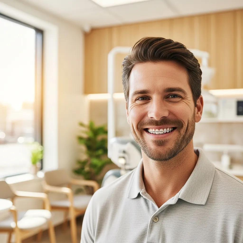 adult-smiling-with-straight-teeth-in-a-dental-office-representing-successful-orthodontic-treatment-