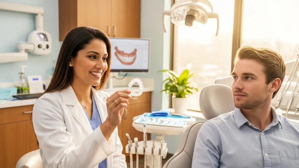 orthodontist-discussing-invisalign-treatment-with-a-patient-in-a-modern-dental-office